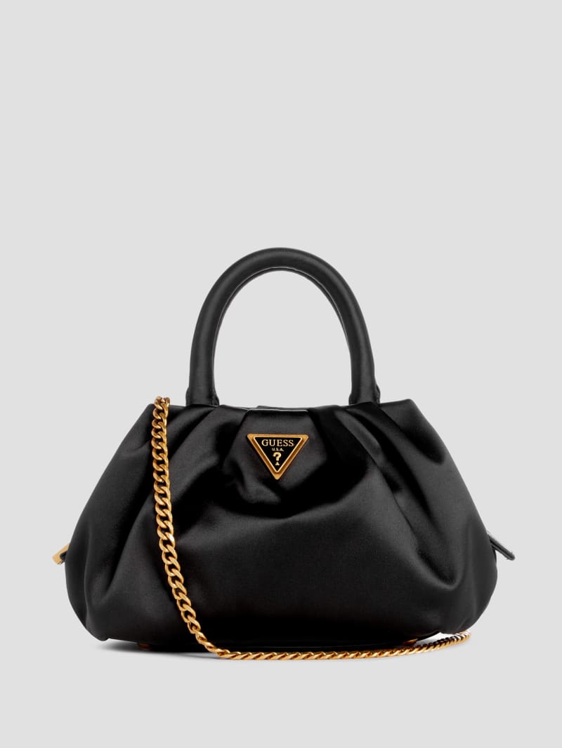 Guess Tori Satin Mini Frame Satchel - Black Guess Tori Satin Mini Frame Satchel - Black