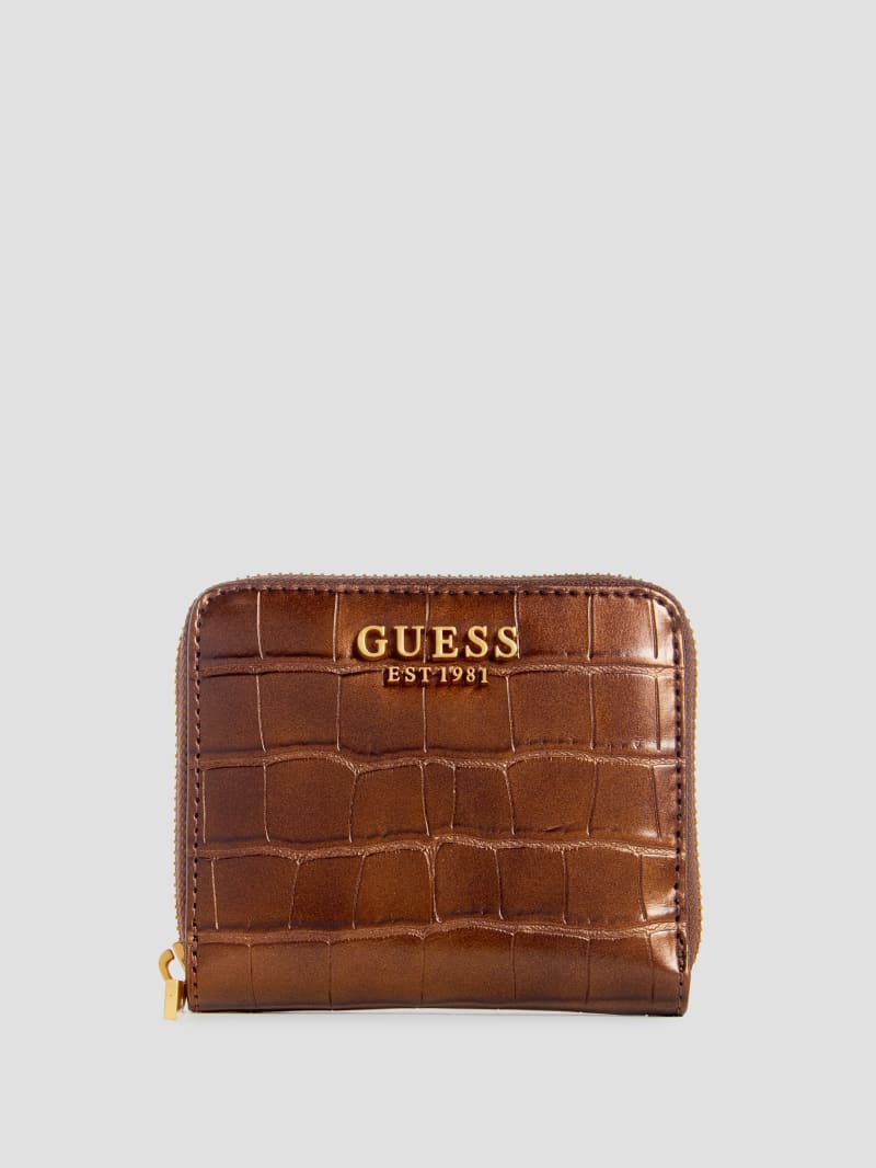 Guess James Croc Small Zip-Around Wallet - Bronze Guess James Croc Small Zip-Around Wallet - Bronze