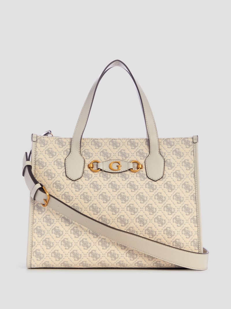 Guess Izzy Jacquard Logo Tote - Dove Logo Guess Izzy Jacquard Logo Tote - Dove Logo