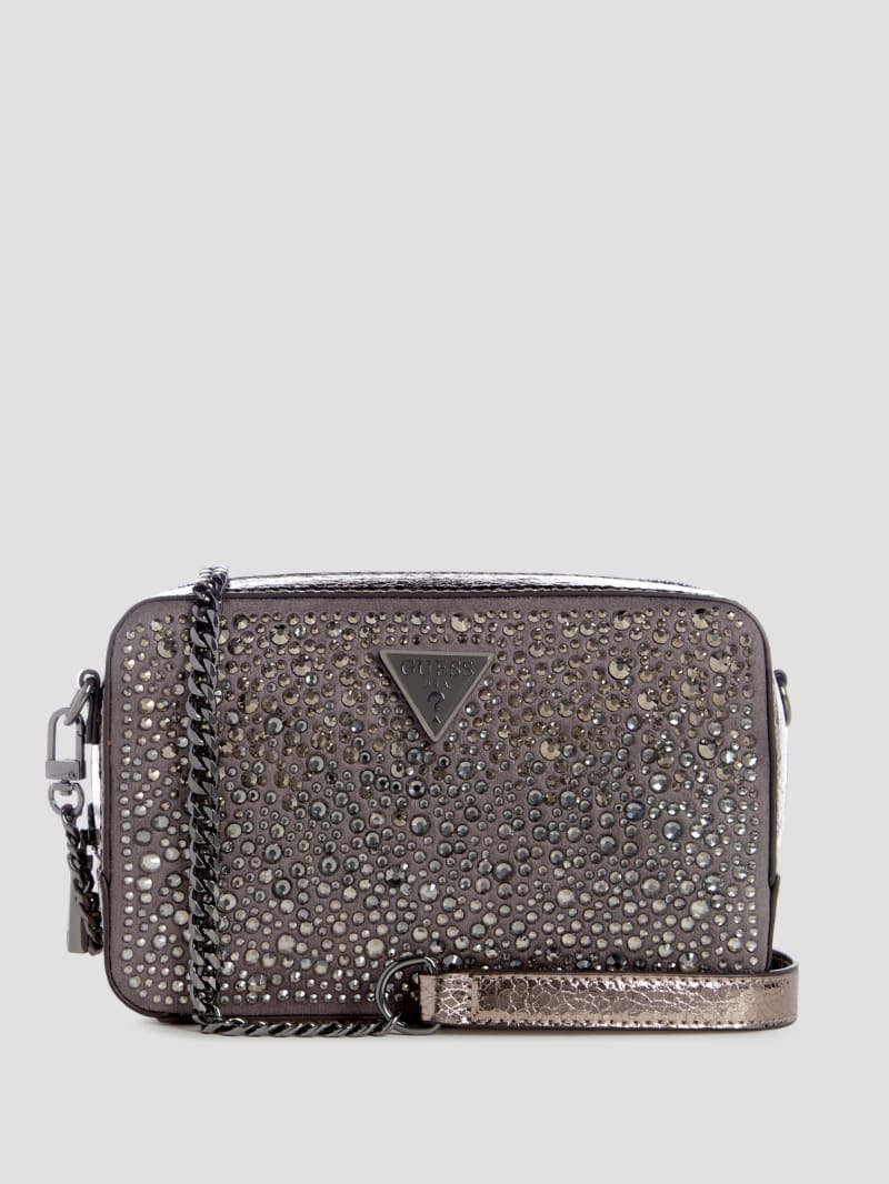 Guess Lua Rhinestone Mini Crossbody - Pewter Guess Lua Rhinestone Mini Crossbody - Pewter
