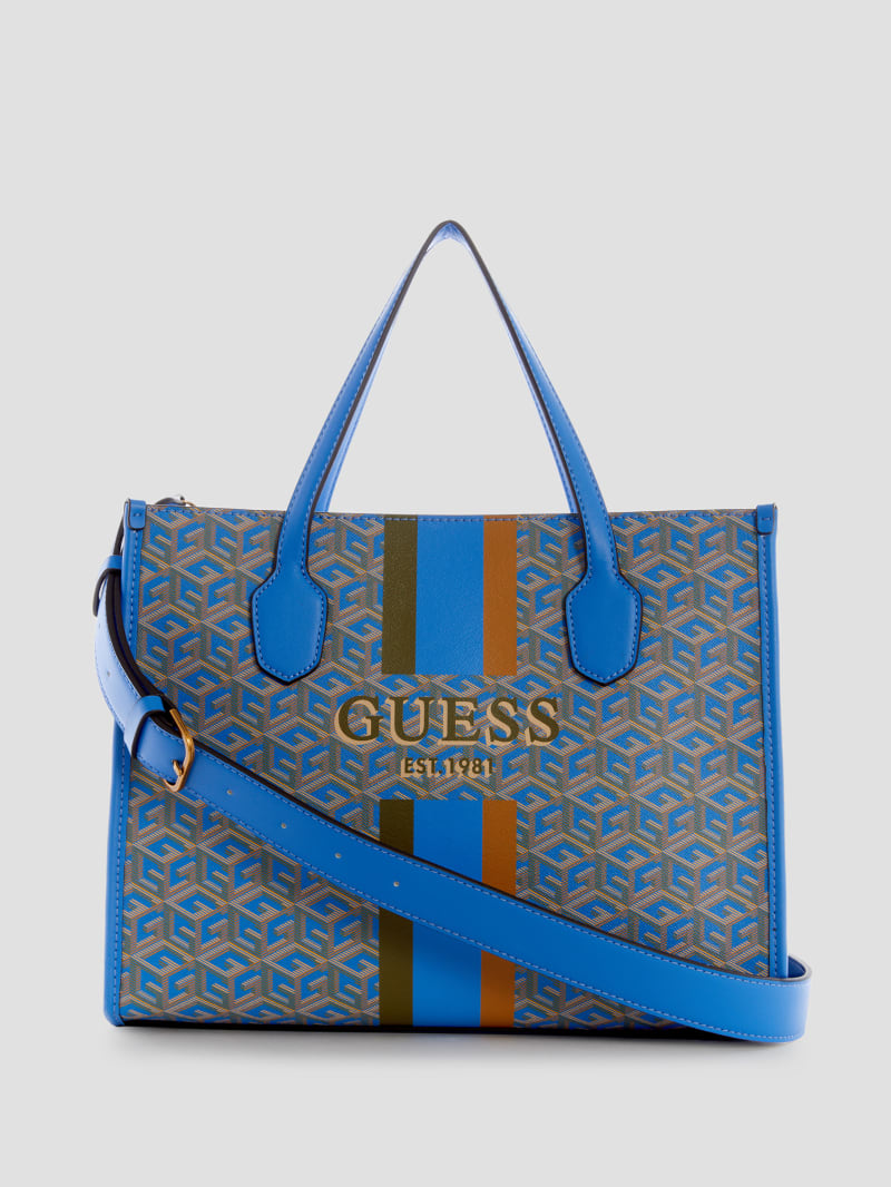 Guess Silvana G Cube Tote - Aquatic Logo Guess Silvana G Cube Tote - Aquatic Logo