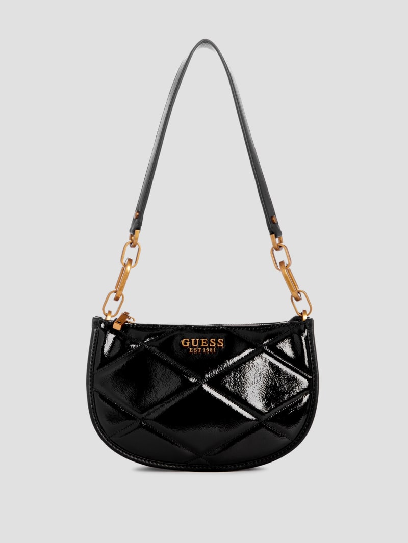 Guess Cilian Quilted Saddle Shoulder Bag - Black Guess Cilian Quilted Saddle Shoulder Bag - Black