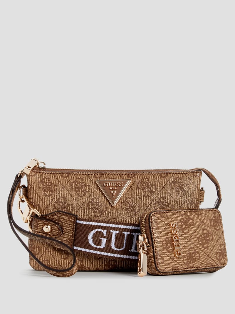 Guess Latona Quattro G Mini Crossbody - Latte Logo Guess Latona Quattro G Mini Crossbody - Latte Logo
