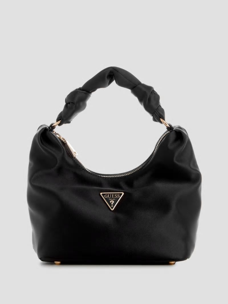 Guess Velina Satin Hobo Bag - Black Floral Print Guess Velina Satin Hobo Bag - Black Floral Print