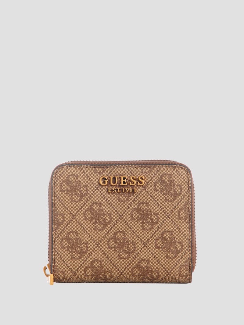 Guess Ginevra Logo Small Zip-Around Wallet - Latte Logo Guess Ginevra Logo Small Zip-Around Wallet - Latte Logo