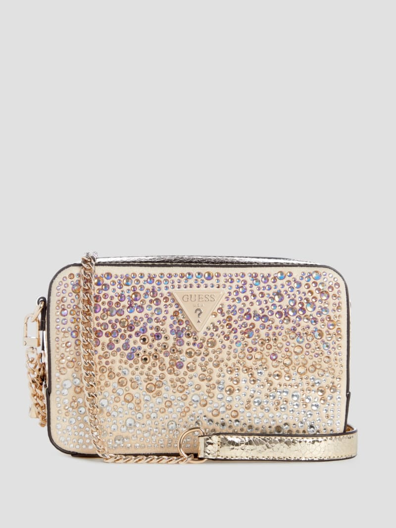 Guess Lua Rhinestone Mini Crossbody - Gold Guess Lua Rhinestone Mini Crossbody - Gold