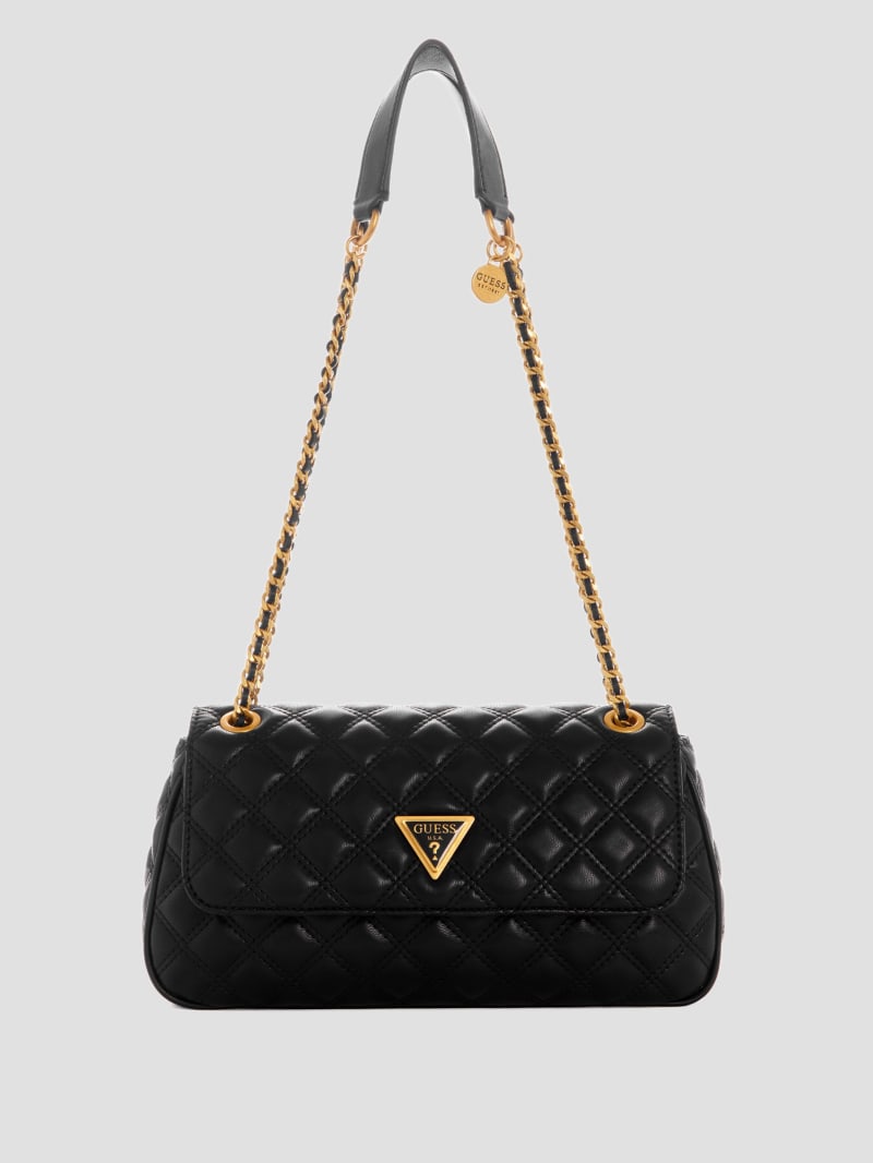 Guess Giully Quilted Convertible Crossbody - Black Floral Print Guess Giully Quilted Convertible Crossbody - Black Floral Print
