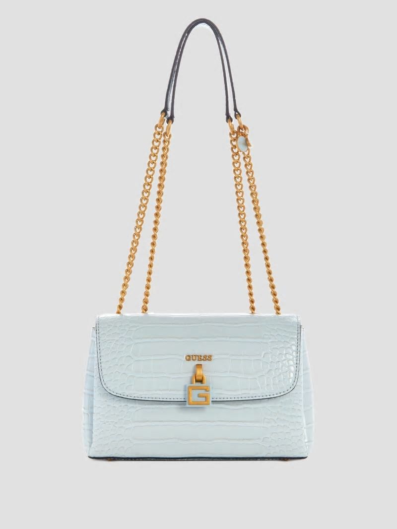 Guess Montreal Faux-Crocodile Convertible Crossbody - Ice Guess Montreal Faux-Crocodile Convertible Crossbody - Ice