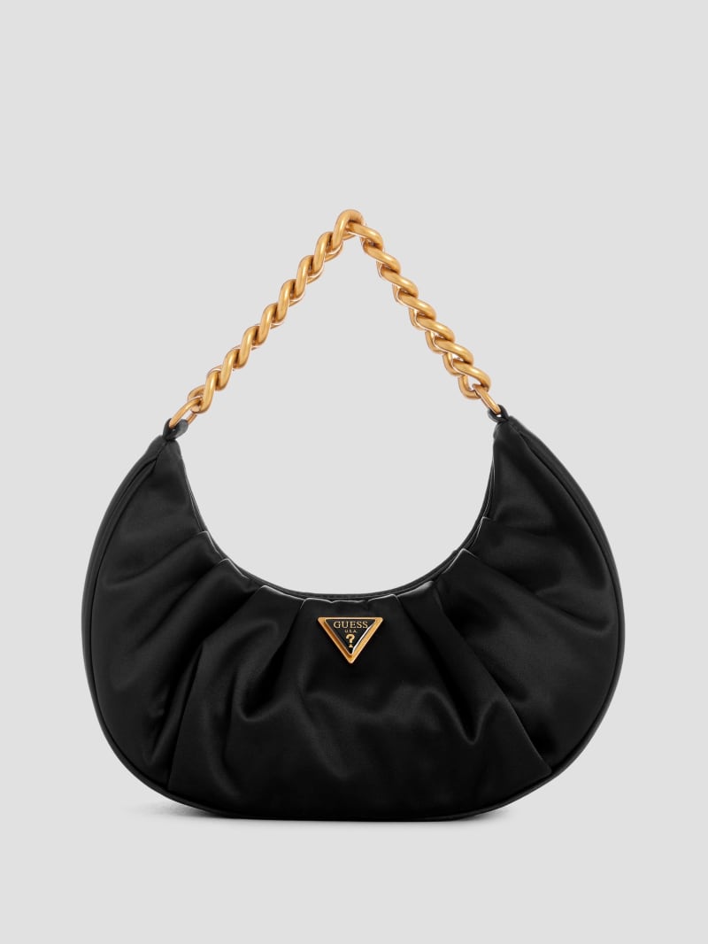 Guess Tori Satin Shoulder Bag - Black Guess Tori Satin Shoulder Bag - Black