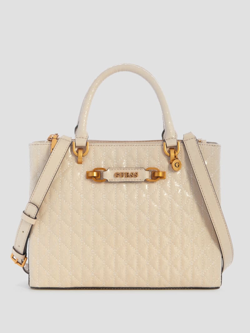 Guess Aveta Status Satchel - Off White Guess Aveta Status Satchel - Off White