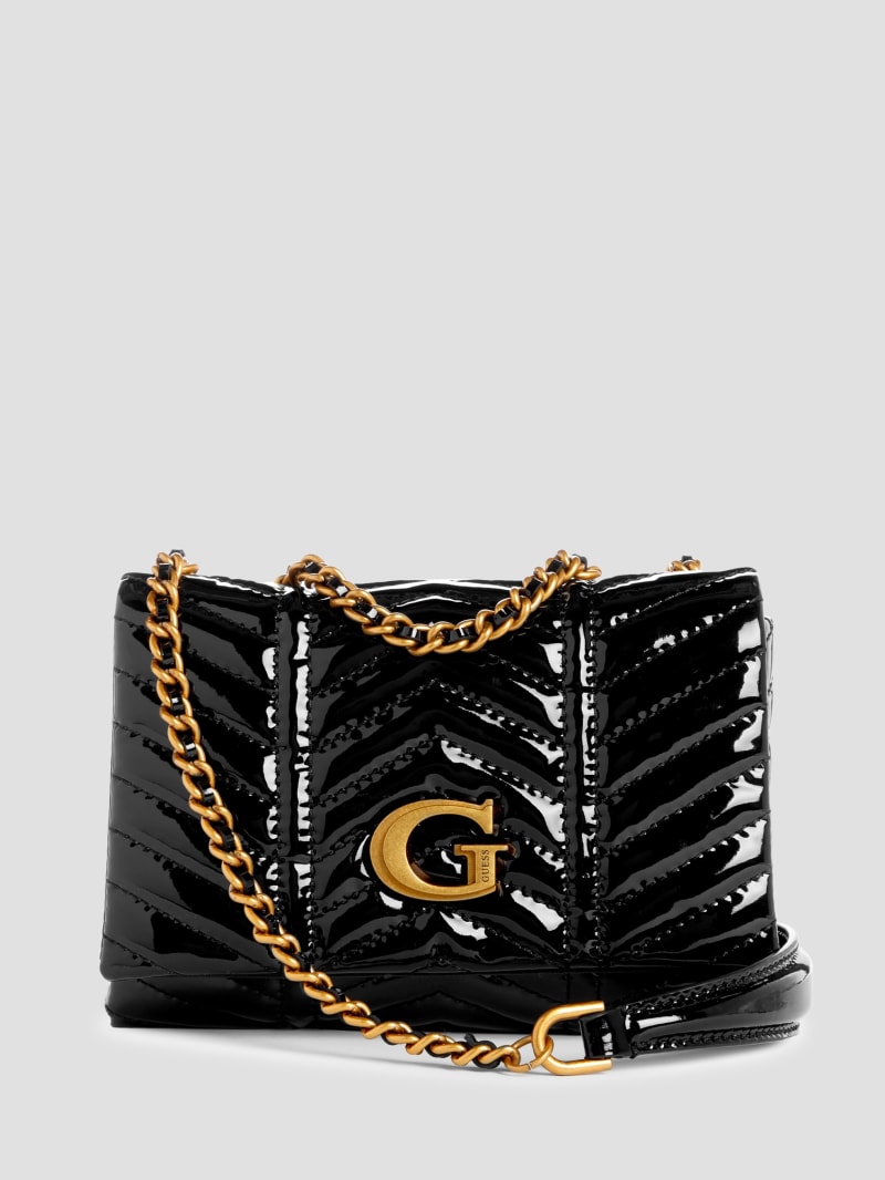 Guess Lovide Patent Mini Convertible Crossbody - Black Guess Lovide Patent Mini Convertible Crossbody - Black