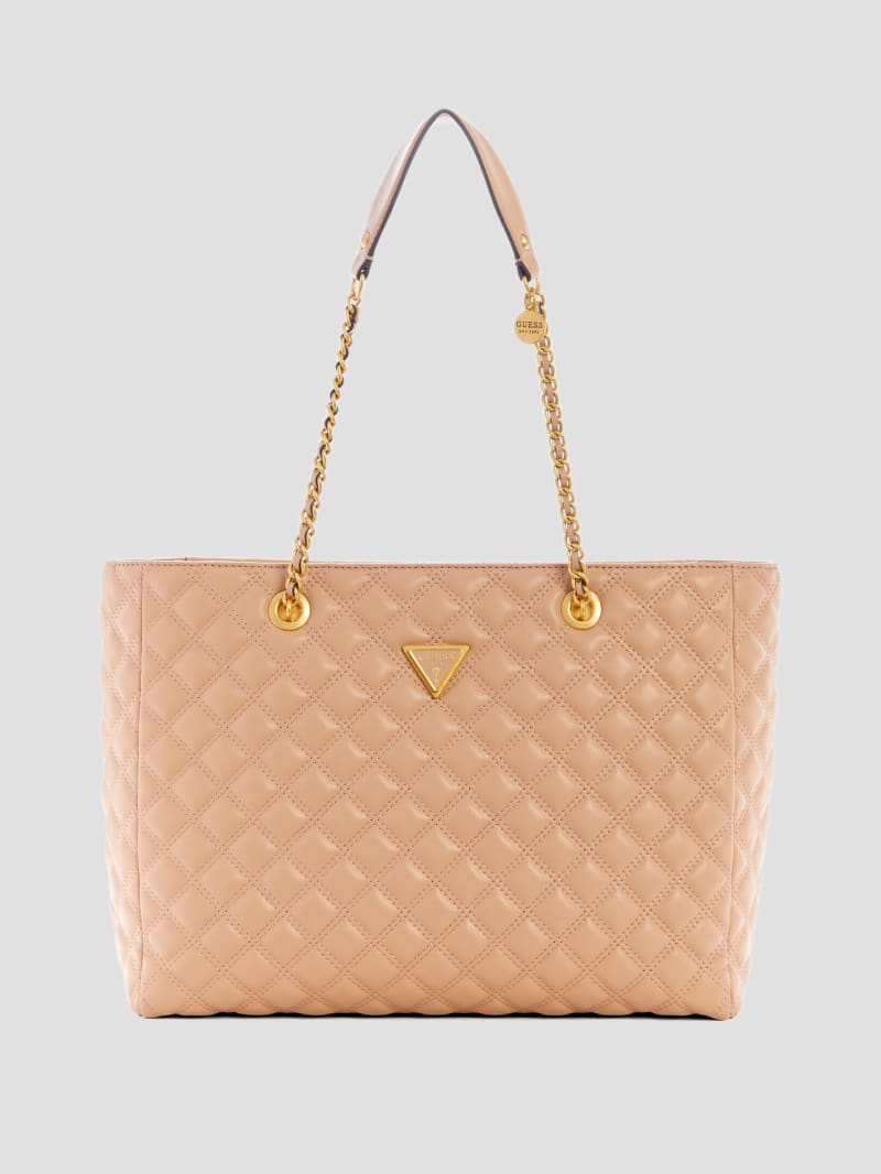 Guess Giully Quilted Tote Bag - Beige Overflow Guess Giully Quilted Tote Bag - Beige Overflow