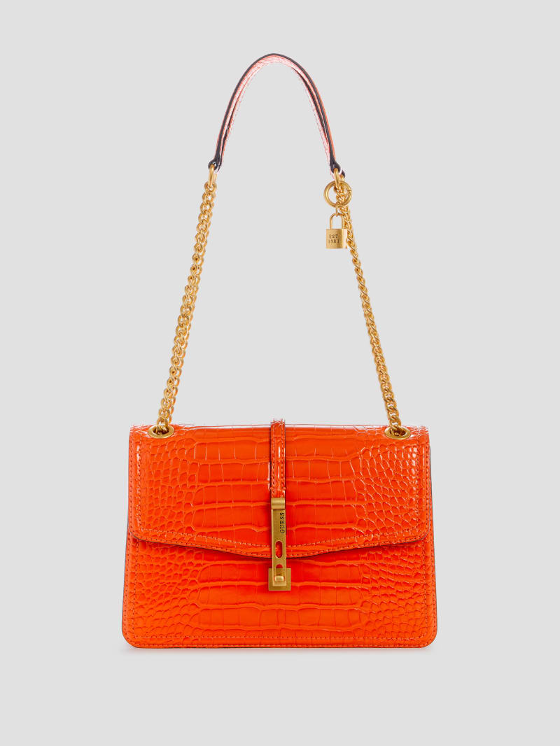 Guess James Croc Convertible Bag - Orange Guess James Croc Convertible Bag - Orange