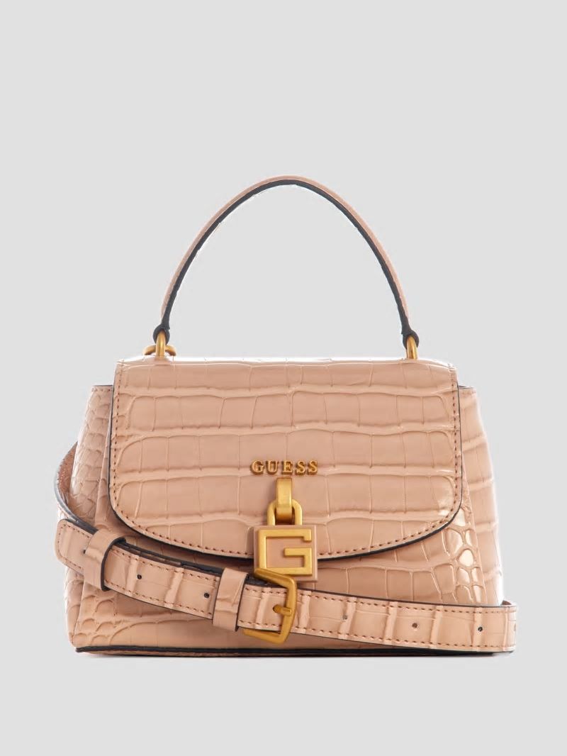Guess Montreal Faux-Crocodile Mini Crossbody - Taupe Guess Montreal Faux-Crocodile Mini Crossbody - Taupe