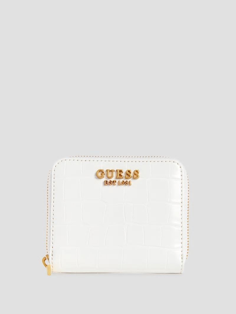 Guess James Croc Small Zip-Around Wallet - White Multi Guess James Croc Small Zip-Around Wallet - White Multi