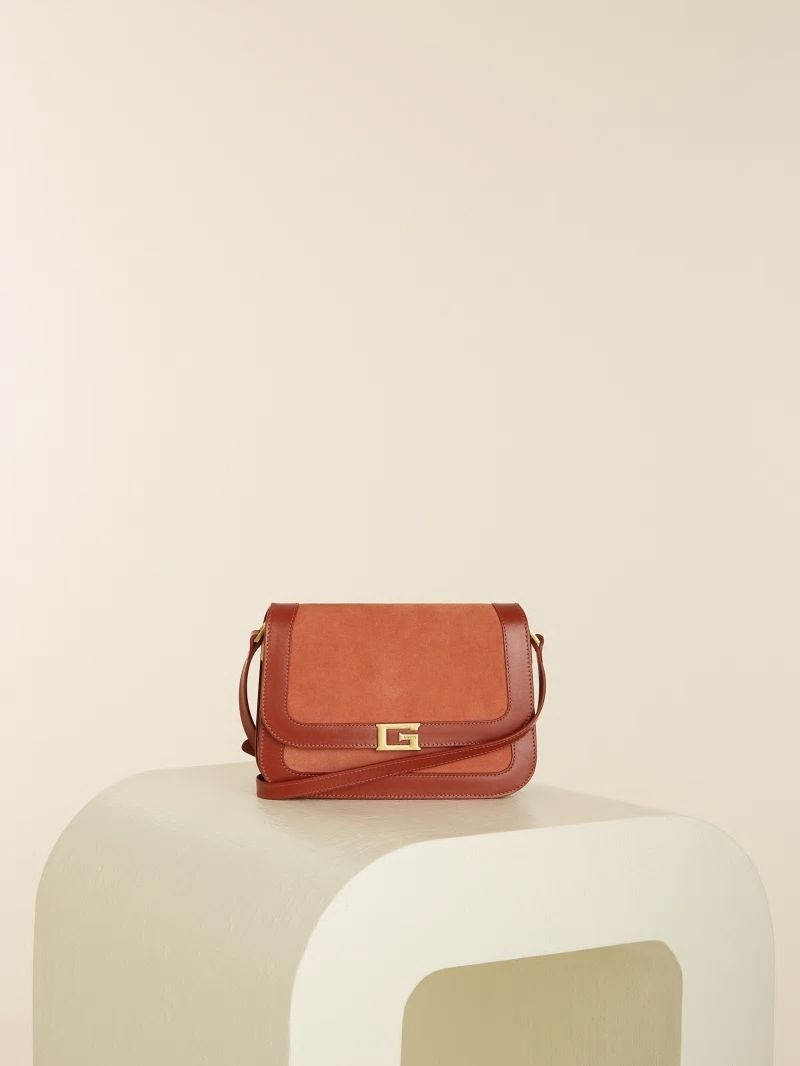 Guess Thea Mini Flap Leather Crossbody - Rus Guess Thea Mini Flap Leather Crossbody - Rus