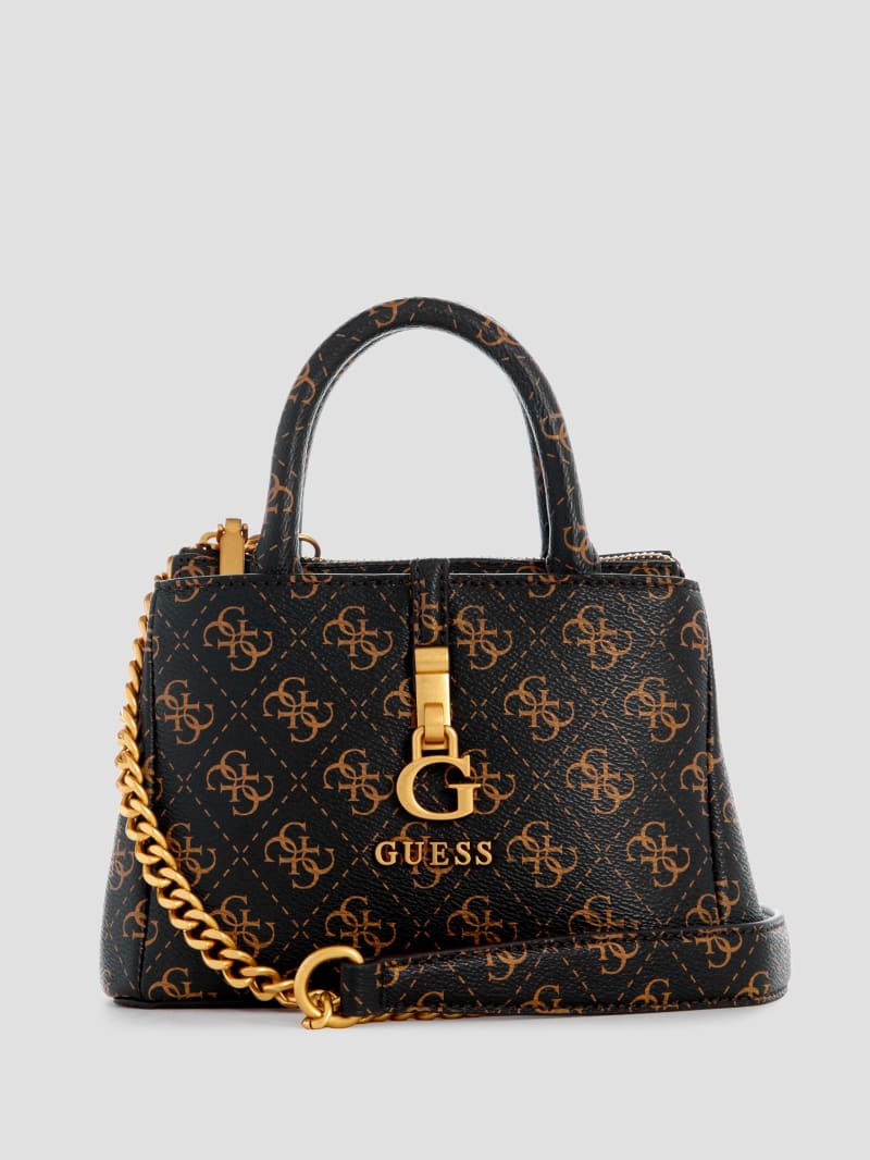 Guess James Quattro G Mini Satchel - Brown Multi Guess James Quattro G Mini Satchel - Brown Multi