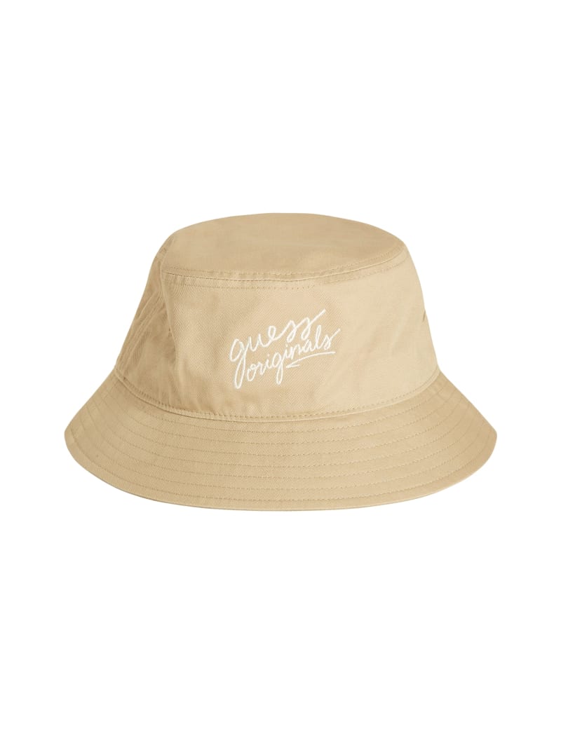 Guess GUESS Originals Logo Bucket Hat - Pale Beige Nude Guess GUESS Originals Logo Bucket Hat - Pale Beige Nude