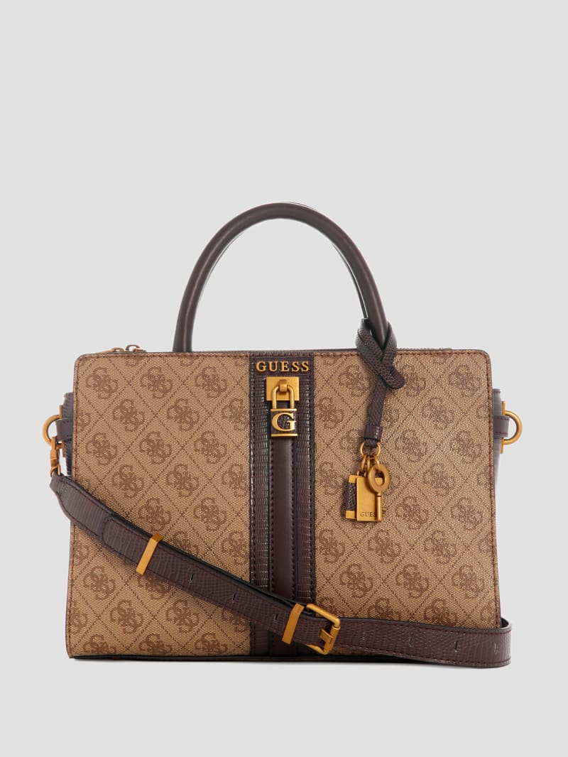 Guess Ginevra Logo Elite Society Satchel - Latte Logo Guess Ginevra Logo Elite Society Satchel - Latte Logo