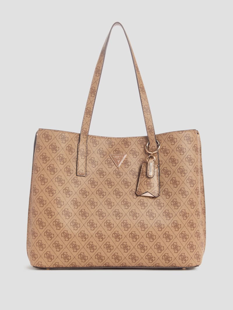 Guess Meridian Quattro G Girlfriend Tote - Latte Logo Guess Meridian Quattro G Girlfriend Tote - Latte Logo