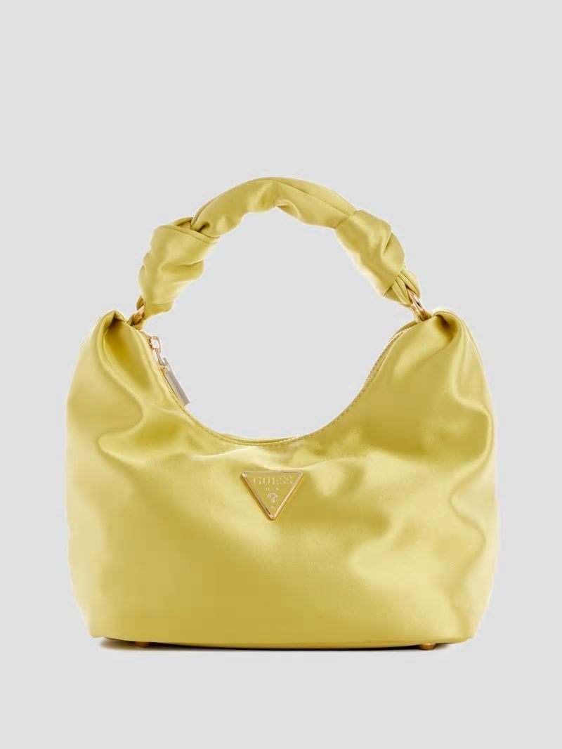 Guess Velina Satin Hobo Bag - Yellow Guess Velina Satin Hobo Bag - Yellow