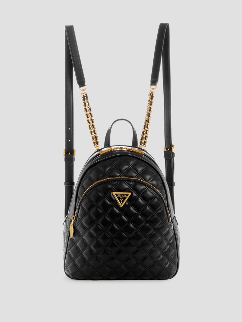 Guess Giully Quilted Backpack - Black Floral Print Guess Giully Quilted Backpack - Black Floral Print