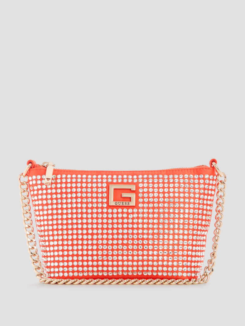 Guess Gilded Glamour Mini Top-Zip Bucket Bag - Orange Guess Gilded Glamour Mini Top-Zip Bucket Bag - Orange