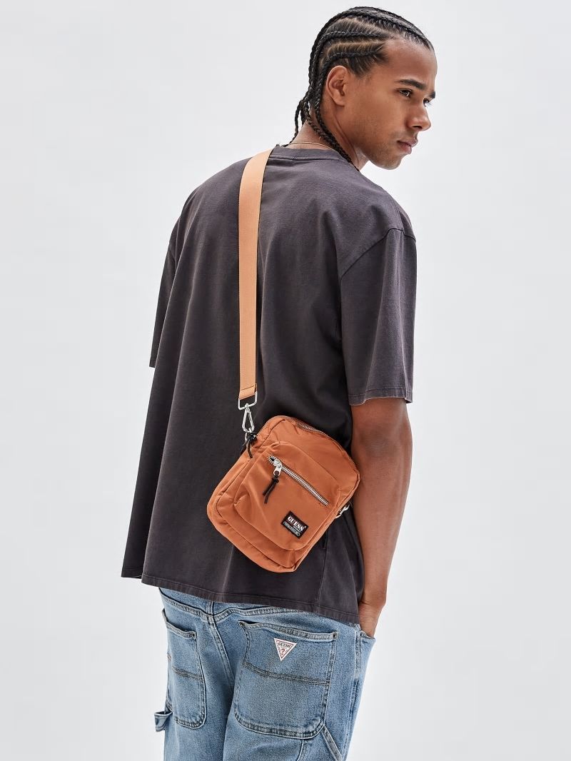 Guess GUESS Originals Mini Crossbody Bag - Rust Brown Guess GUESS Originals Mini Crossbody Bag - Rust Brown