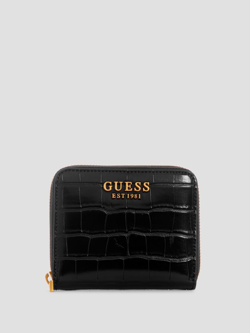 Guess Laurel Small Zip-Around Wallet - Black Floral Print Guess Laurel Small Zip-Around Wallet - Black Floral Print