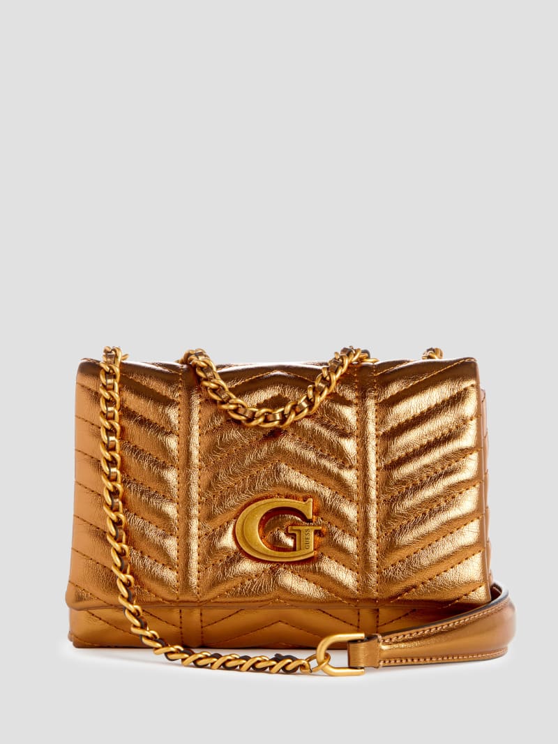 Guess Lovide Metallic Mini Convertible Crossbody - Bronze Guess Lovide Metallic Mini Convertible Crossbody - Bronze