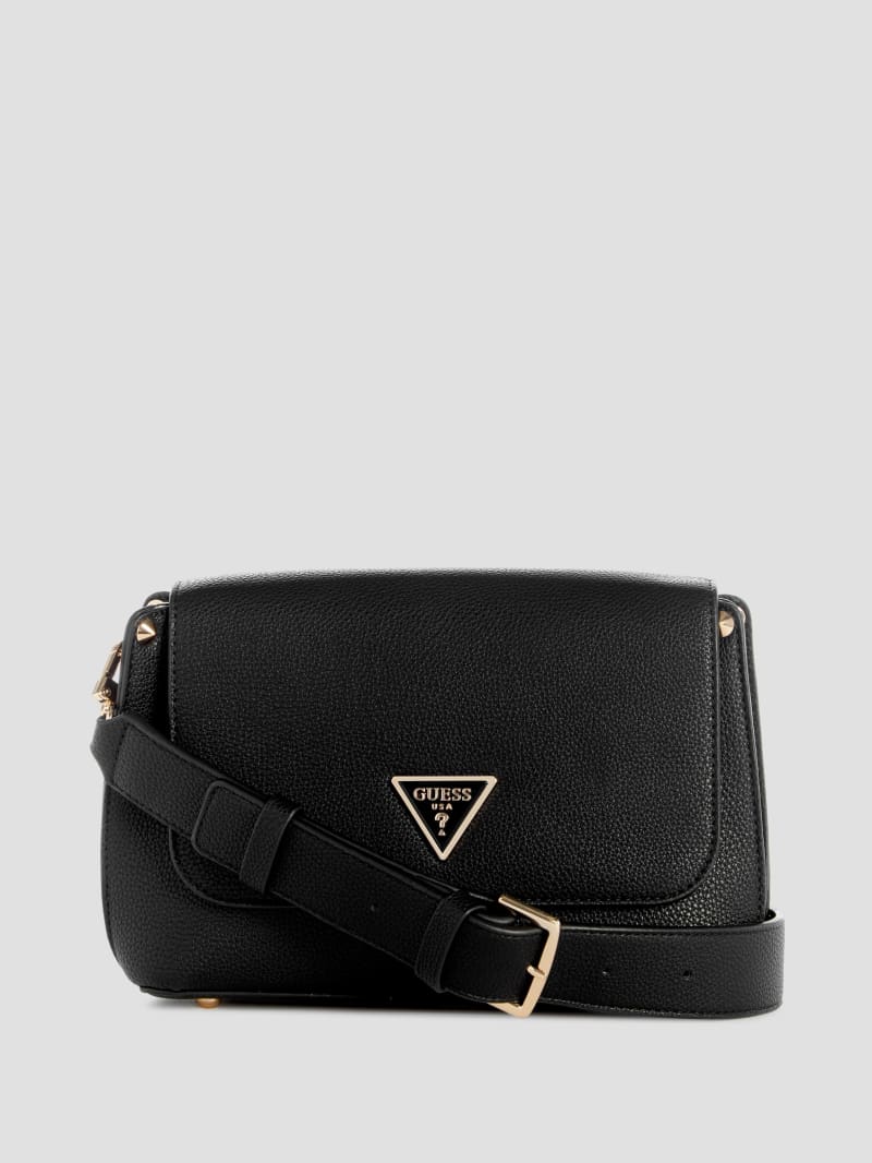 Guess Meridian Fold-Over Shoulder Bag - Black Guess Meridian Fold-Over Shoulder Bag - Black