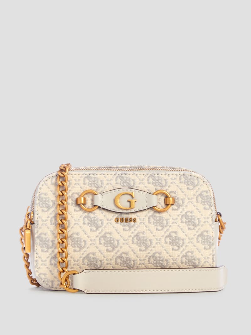 Guess Izzy Jacquard Logo Camera Bag - Dove Logo Guess Izzy Jacquard Logo Camera Bag - Dove Logo