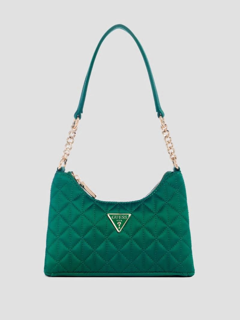 Guess Velina Quilted Satin Mini Shoulder Bag - Bleu/Emerson Wash Guess Velina Quilted Satin Mini Shoulder Bag - Bleu/Emerson Wash