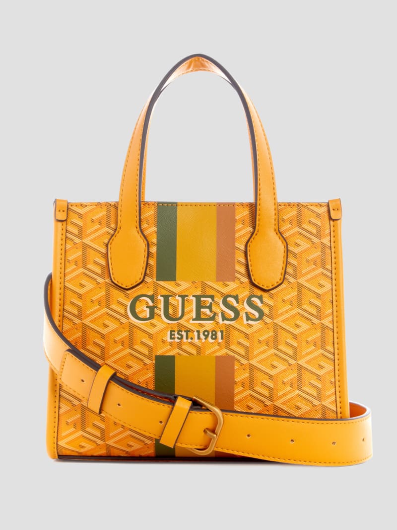 Guess Silvana Mini Totes - Yellow Logo Guess Silvana Mini Totes - Yellow Logo
