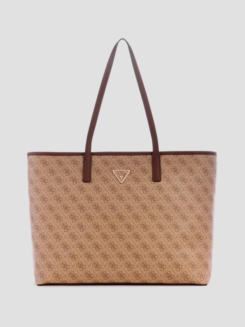 Guess Power Play Quattro G Large Tech Tote - Latte Logo Guess Power Play Quattro G Large Tech Tote - Latte Logo