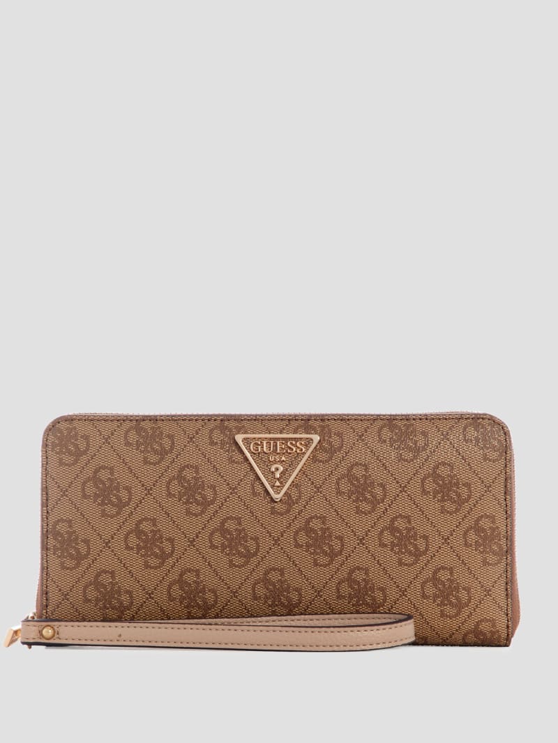 Guess Laurel Large Zip-Around Wallet - Latte Logo Guess Laurel Large Zip-Around Wallet - Latte Logo