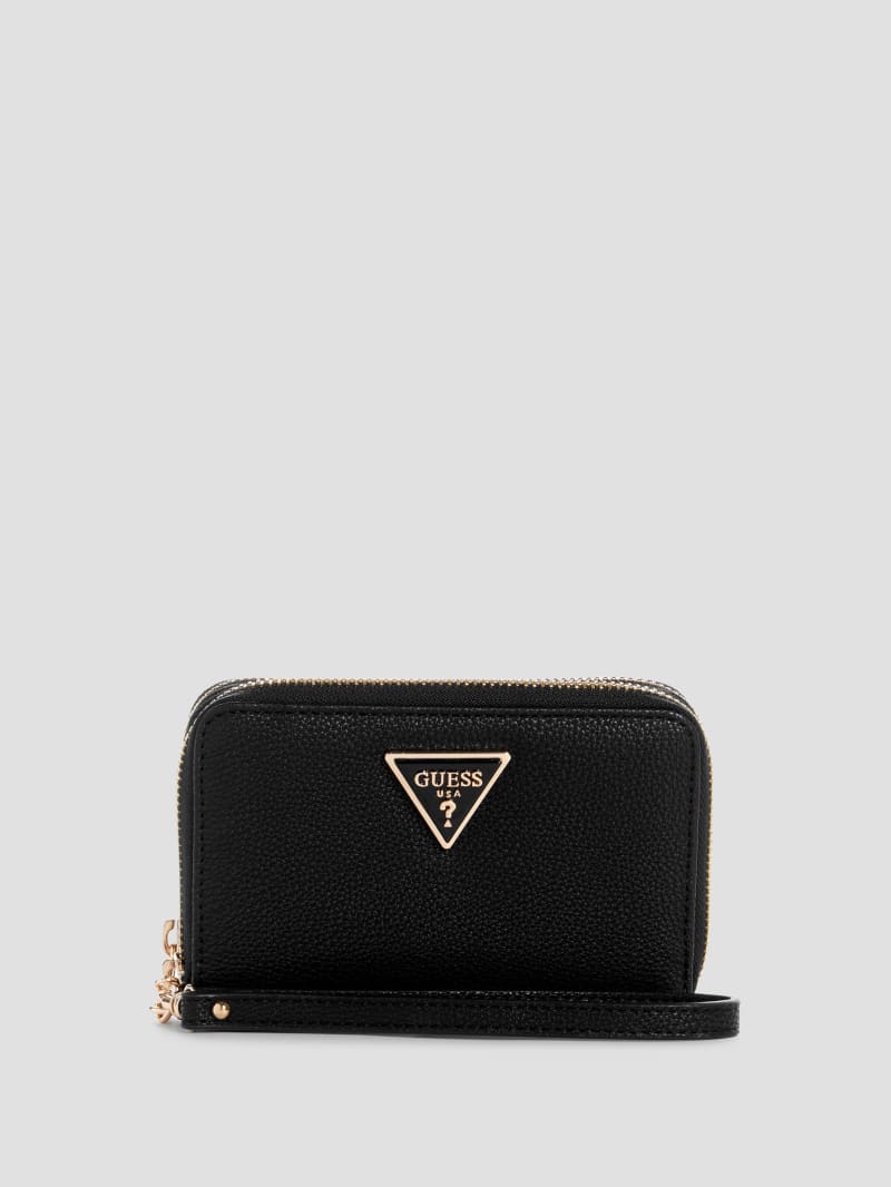 Guess Meridian Medium Zip-Around Wallet - Black Floral Print Guess Meridian Medium Zip-Around Wallet - Black Floral Print