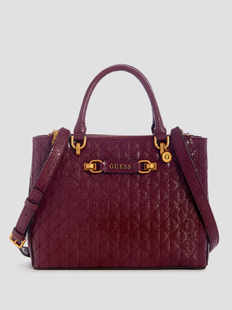 Guess Aveta Status Satchel - Burgundy Guess Aveta Status Satchel - Burgundy