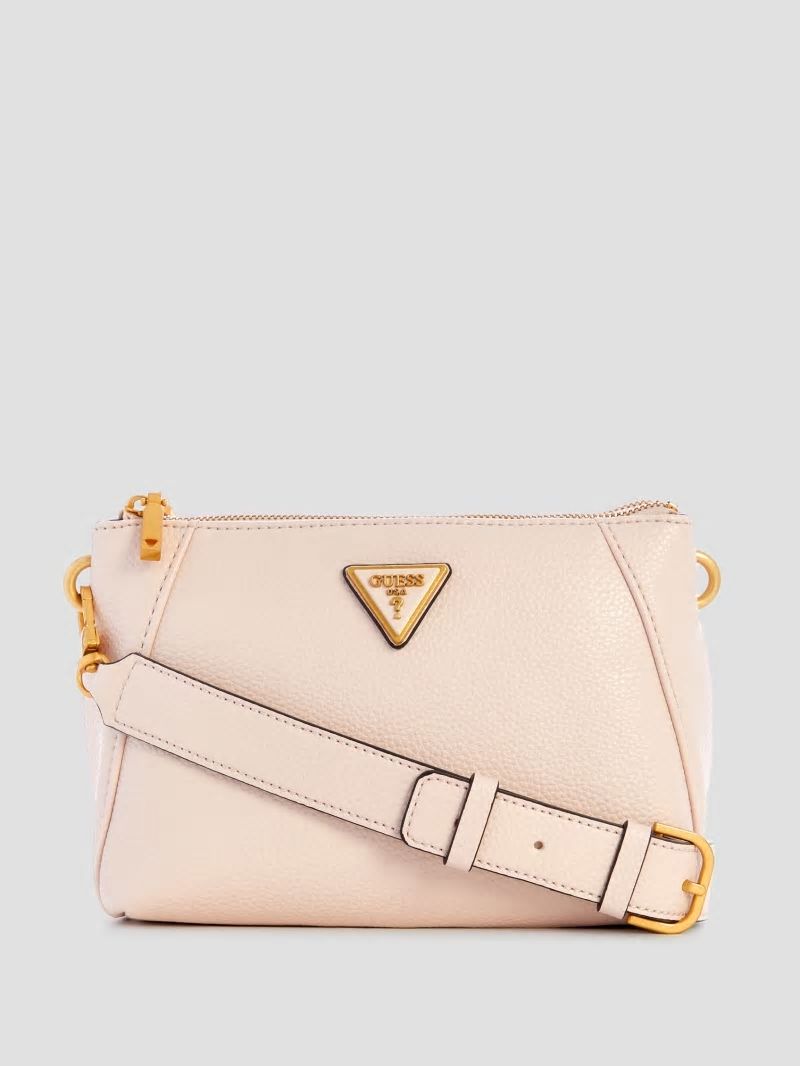 Guess Laryn Pebbled Dual-Zip Crossbody - Light Rose Guess Laryn Pebbled Dual-Zip Crossbody - Light Rose