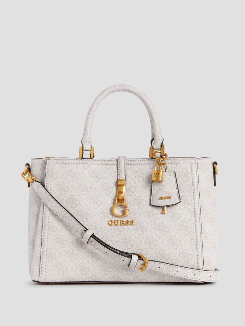 Guess James Quattro G Girlfriend Satchel - Dove Logo Guess James Quattro G Girlfriend Satchel - Dove Logo