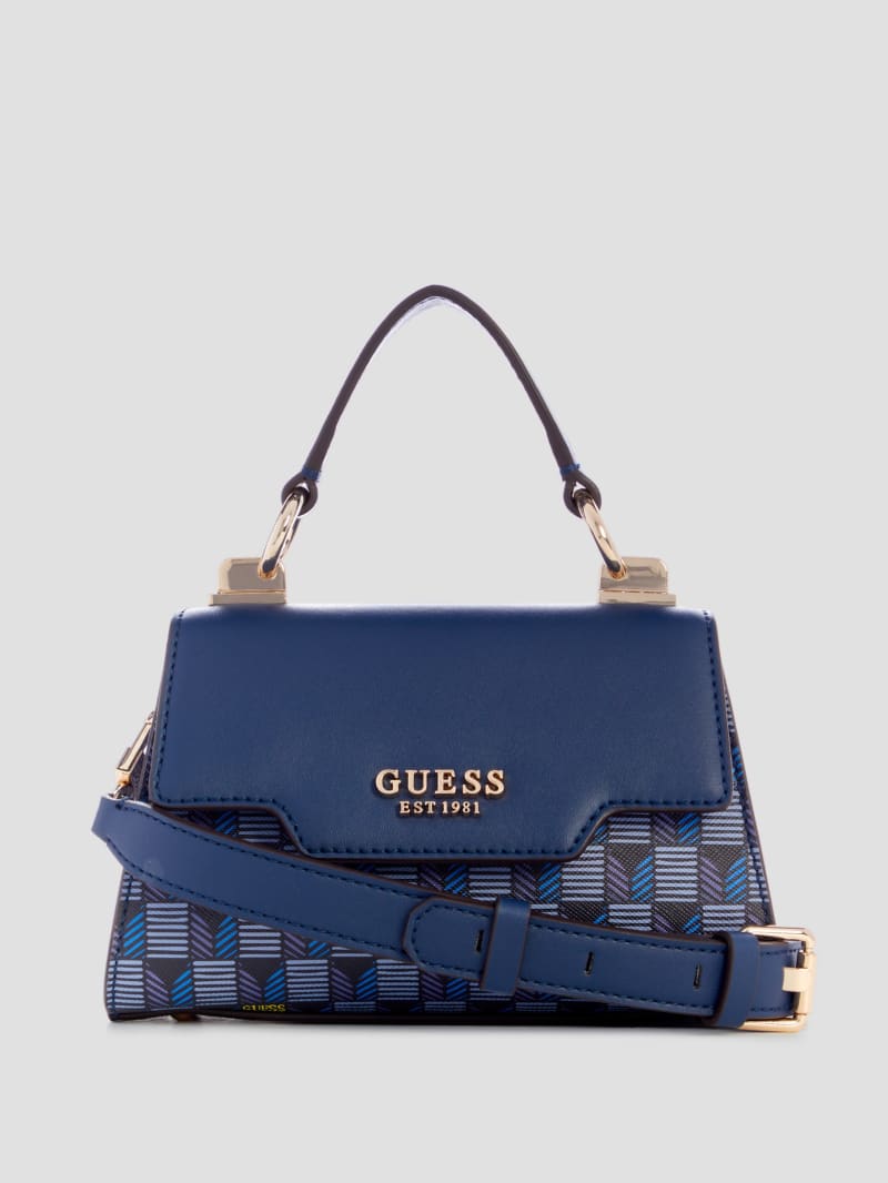Guess Hallie Mini Fold-Over Flap Bag - Blue Guess Hallie Mini Fold-Over Flap Bag - Blue