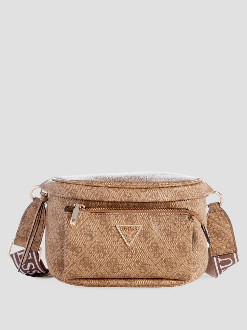 Guess Power Play Quattro G Mini Sling Bag - Latte Logo Guess Power Play Quattro G Mini Sling Bag - Latte Logo