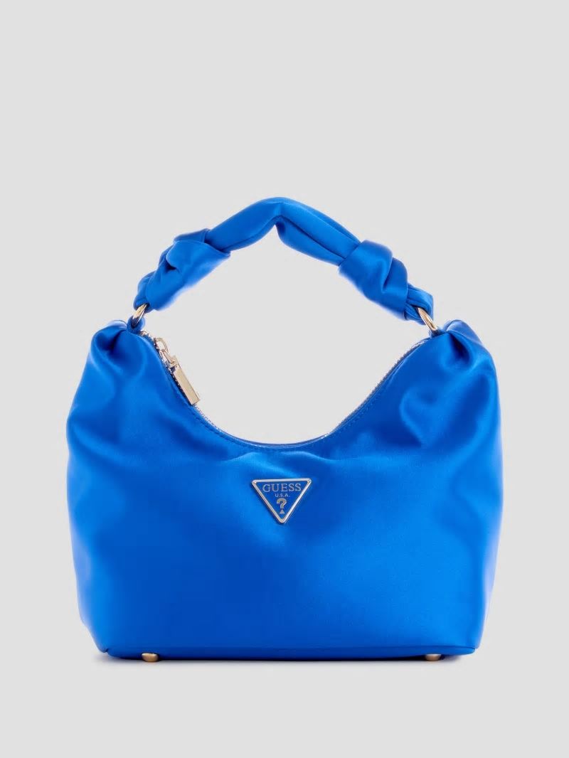 Guess Velina Satin Hobo Bag - Bleu/Cherbourg Wash Guess Velina Satin Hobo Bag - Bleu/Cherbourg Wash