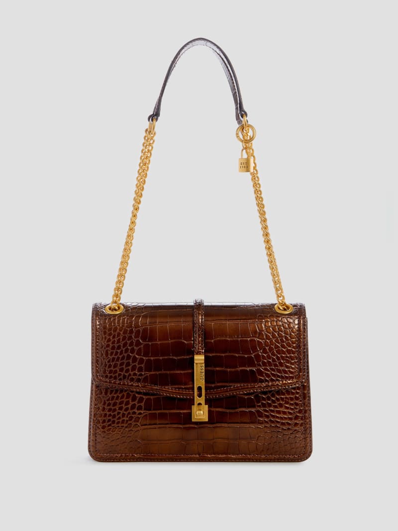 Guess James Croc Convertible Bag - Bronze Guess James Croc Convertible Bag - Bronze