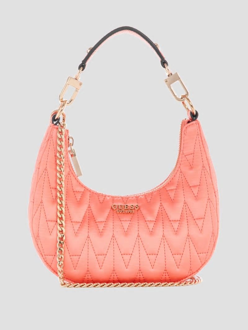 Guess Golden Rock Mini Crescent Hobo Bag - Coral Guess Golden Rock Mini Crescent Hobo Bag - Coral