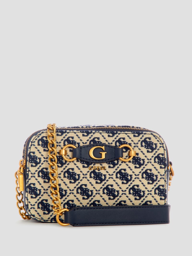 Guess Izzy Jacquard Logo Camera Bag - Navy Logo Guess Izzy Jacquard Logo Camera Bag - Navy Logo