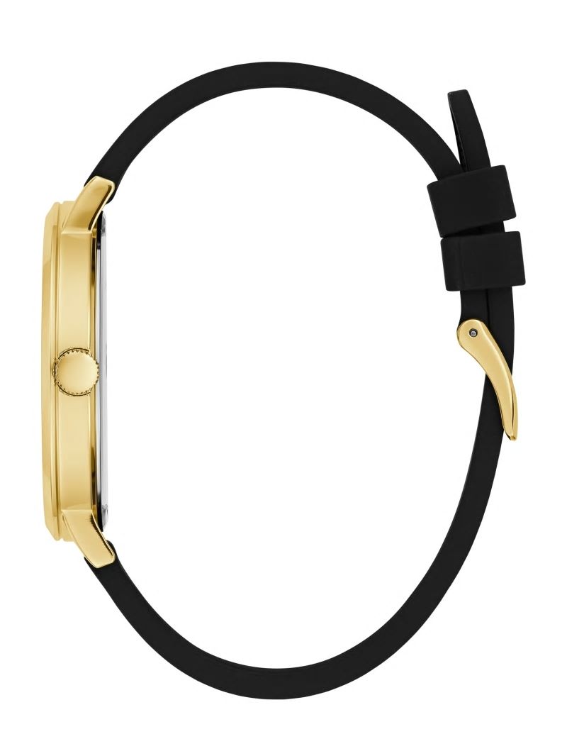 Guess Gold-Tone and Black Printed G-Cube Analog Watch - Black Guess Gold-Tone and Black Printed G-Cube Analog Watch - Black