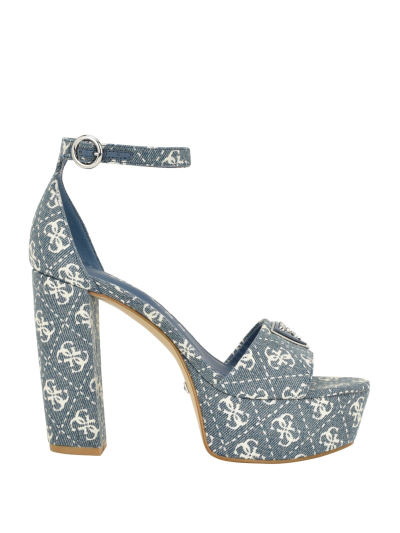 Guess Setone Denim Quattro G Platform Heels - Denim Tie Dye Guess Setone Denim Quattro G Platform Heels - Denim Tie Dye