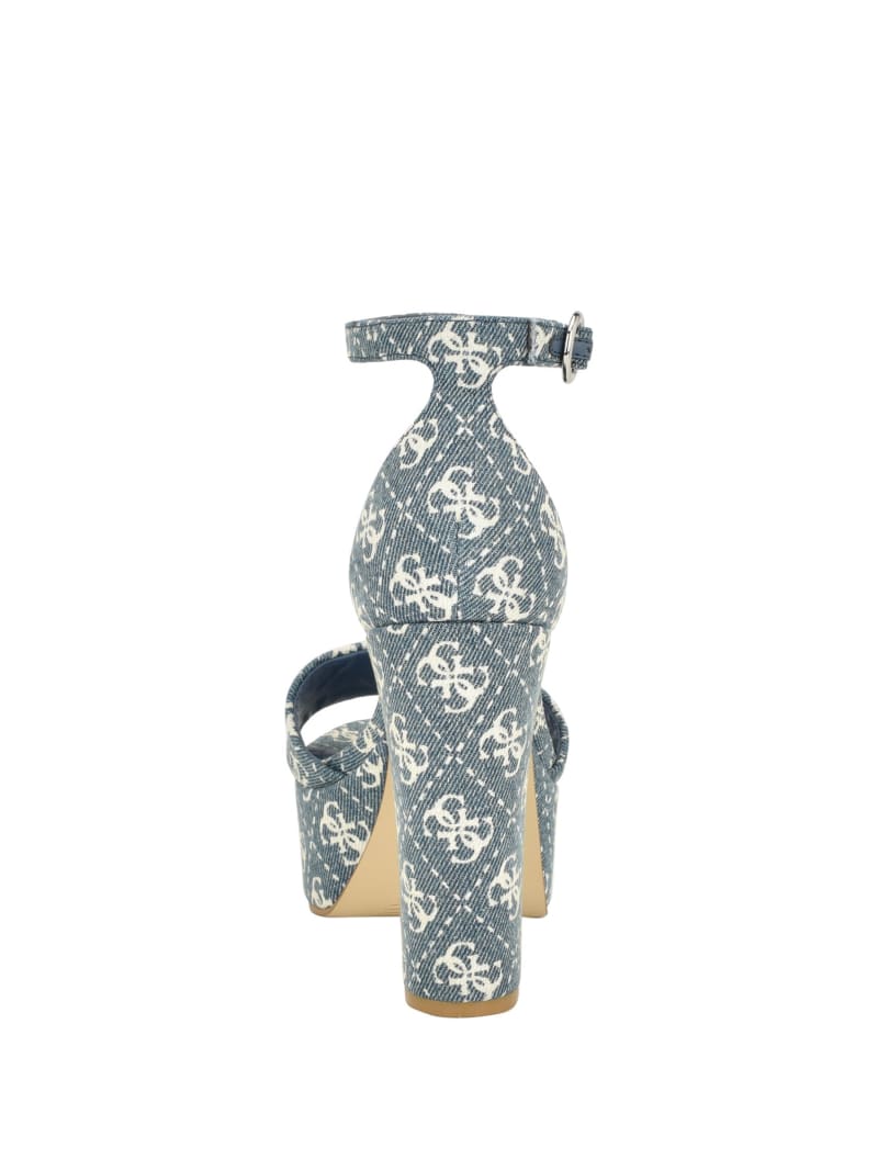 Guess Setone Denim Quattro G Platform Heels - Denim Tie Dye Guess Setone Denim Quattro G Platform Heels - Denim Tie Dye