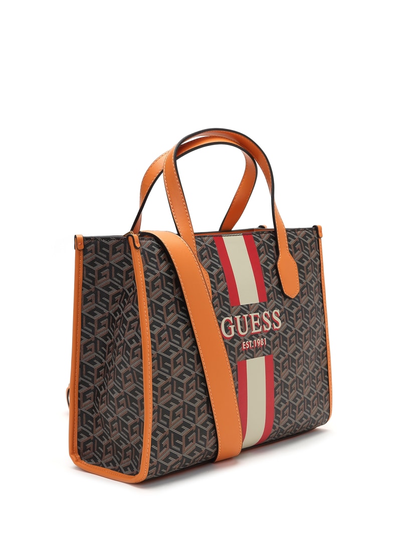 Guess Silvana G Cube Tote - Black Gold Guess Silvana G Cube Tote - Black Gold